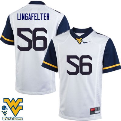 Men's West Virginia Mountaineers NCAA #56 Grant Lingafelter White Authentic Nike Stitched College Football Jersey PK15R04BS